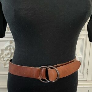 Leather and brass belt